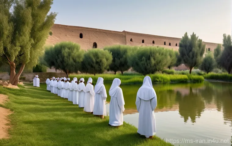 이란의 종교적 다양성 - **Harmonious Coexistence in a Historic Iranian City:**
    A vibrant street scene in a historic Iran...